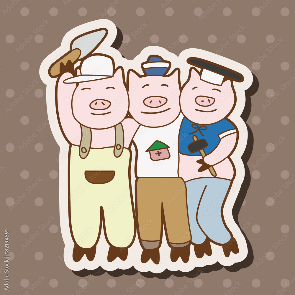 Three Little Pigs theme elements Three Little Pigs theme elements