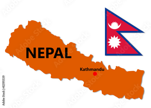 Nepal Map and Flag