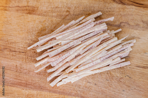 Heap of sliced taro