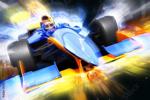 F1 bolide with light effect