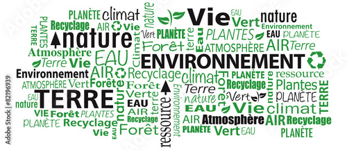 French Environment cloud word collage illustration vector