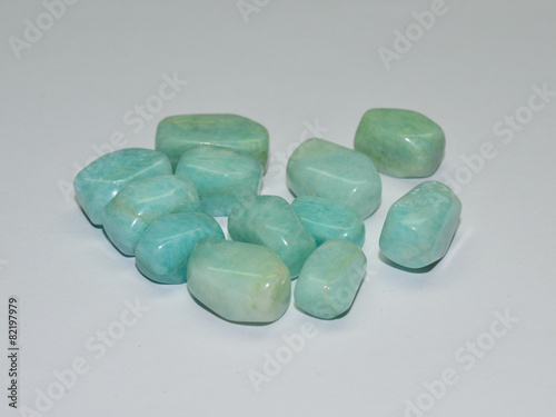 Obraz na plátně Amazonite tumbled gemstones