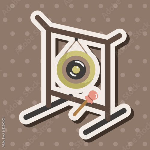 instrument gong cartoon theme elements
