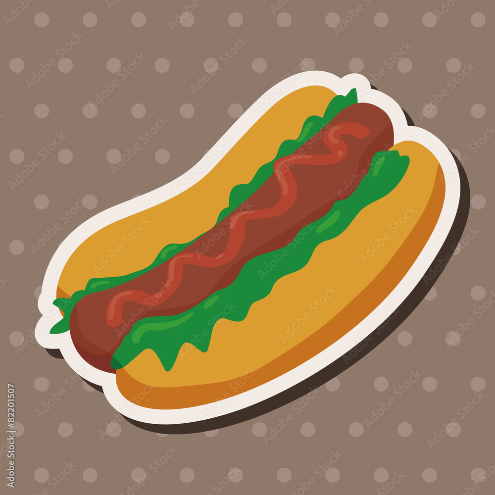 Fried foods theme hot dog elements Fried foods theme hot dog elements