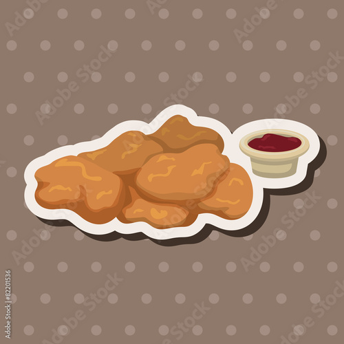 Fried foods theme chicken nuggets elements
