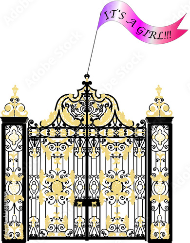 Kensington palace gate, announcement of a newborn baby girl