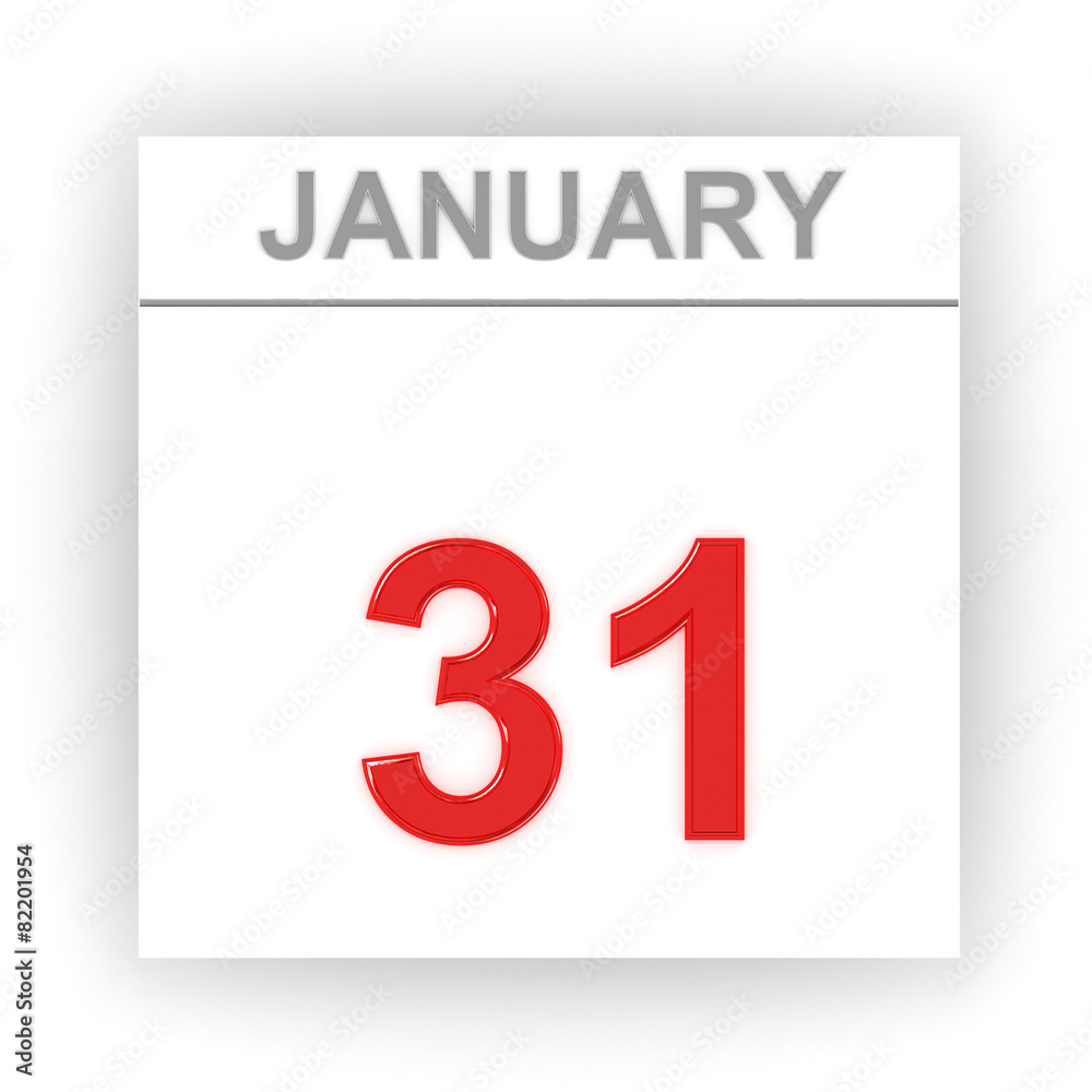 January 31. Day on the calendar. January 31. Day on the calendar.