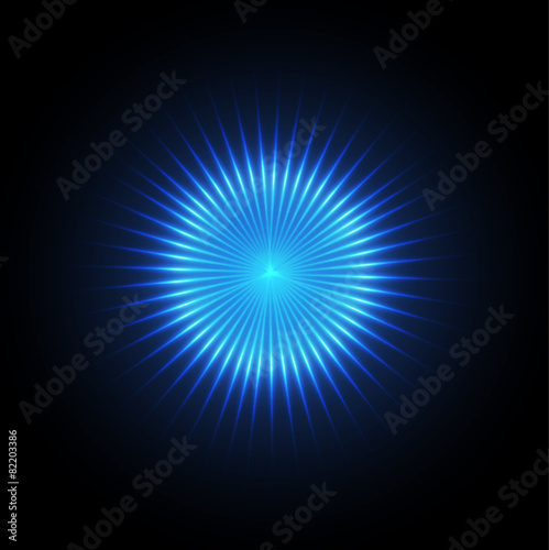 Abstract spark circle flare light isolate on black background