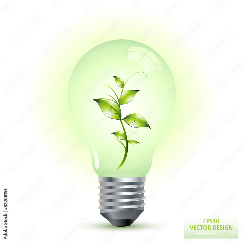 Green light bulb vector Green light bulb vector