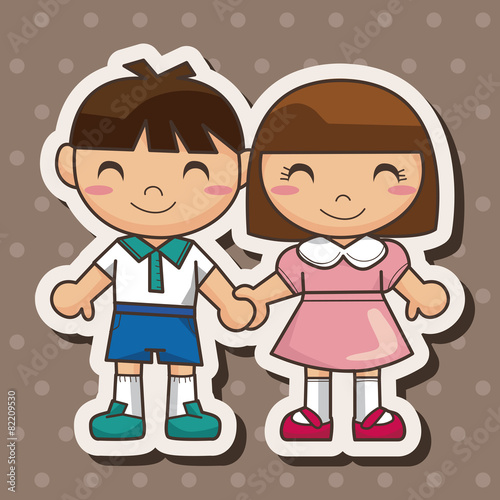 Valentine's day couple theme elements