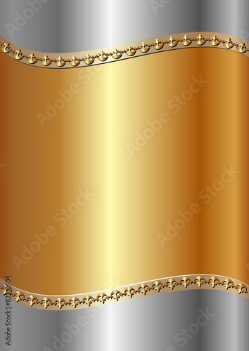 gold and steel background with decorative border