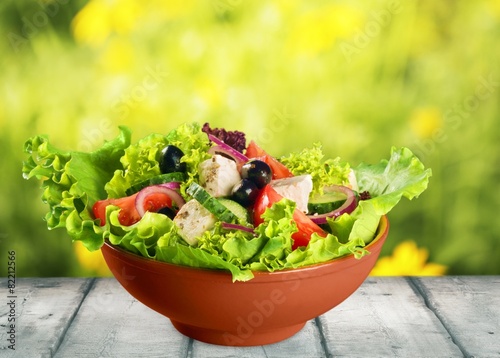Salad. Fresh mixed vegetables salad in a bowl