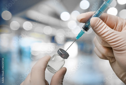 Vaccination. Syringe & vial photo