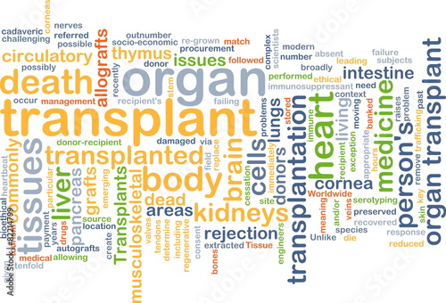 Organ transplant wordcloud concept illustration
