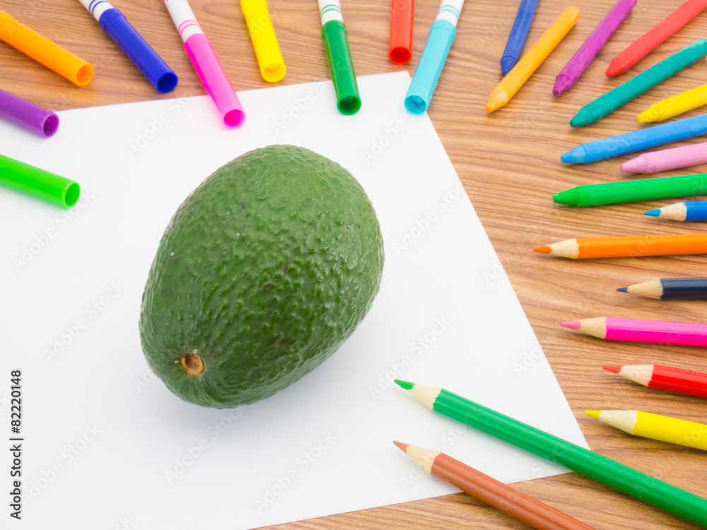 Naklejka premium Drawing Avocado