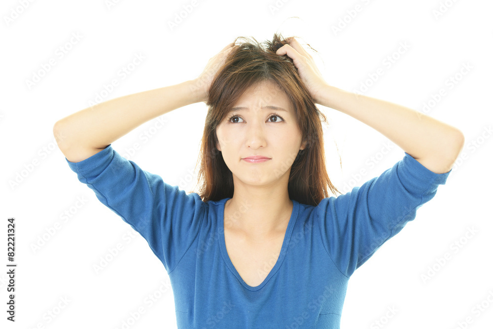 憂鬱な表情の女性 憂鬱な表情の女性