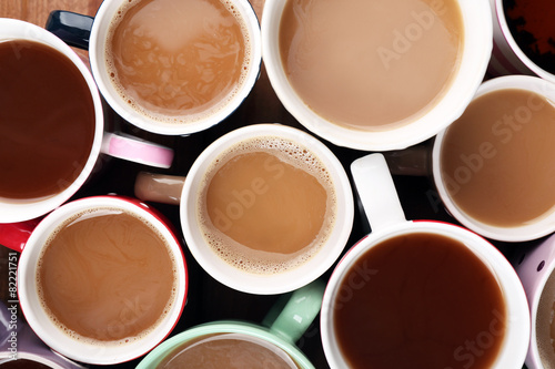 Cups of cappuccino, closeup
