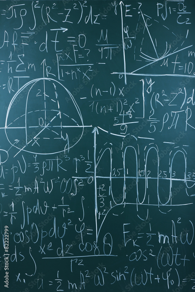 Maths formulas on chalkboard background Maths formulas on chalkboard background