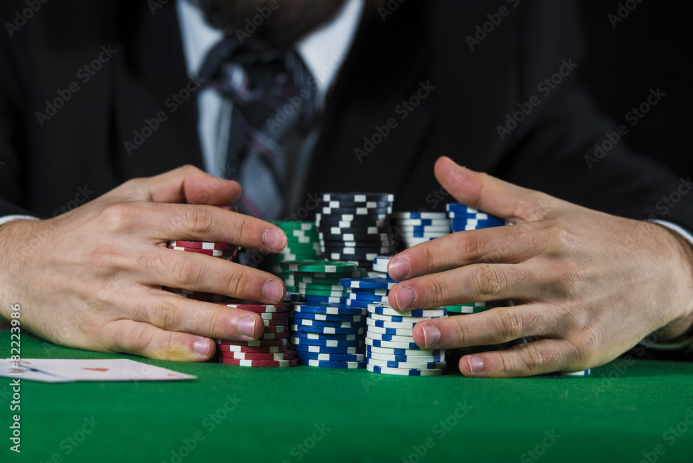 Man betting on the casino Man betting on the casino