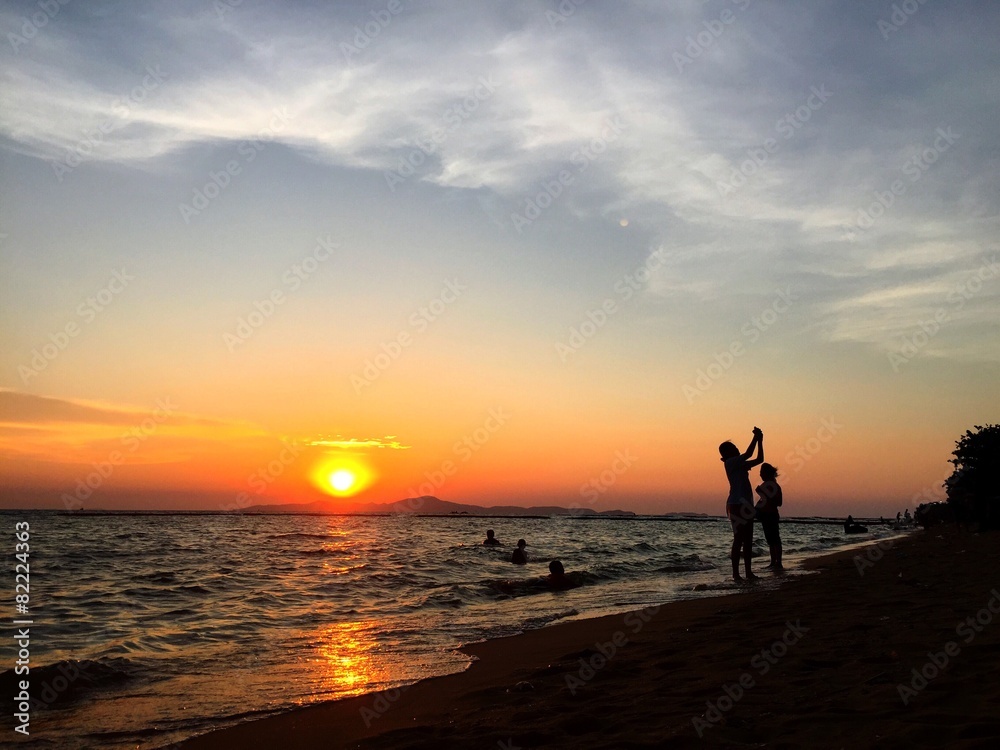 selfie with sunset. 