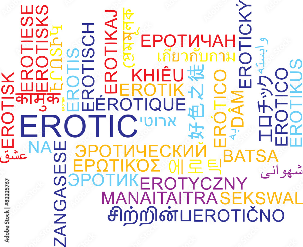 Erotic multilanguage wordcloud background concept
