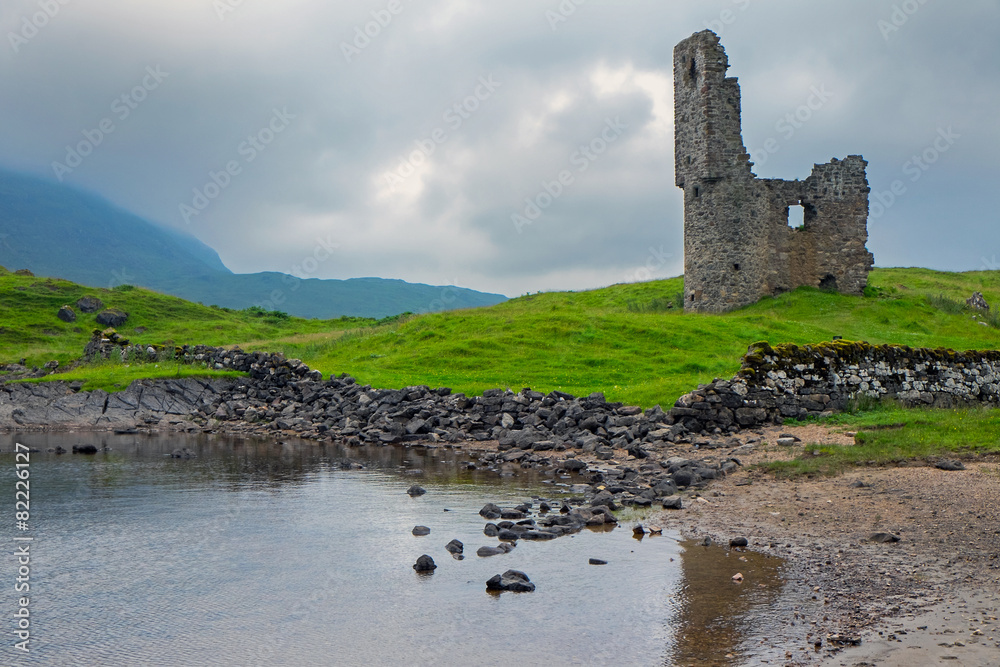 The ruin of Ardveck castle in Scotland