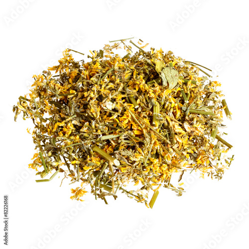 Dried Melilotus officinalis (Yellow Sweet Clower) isolated.