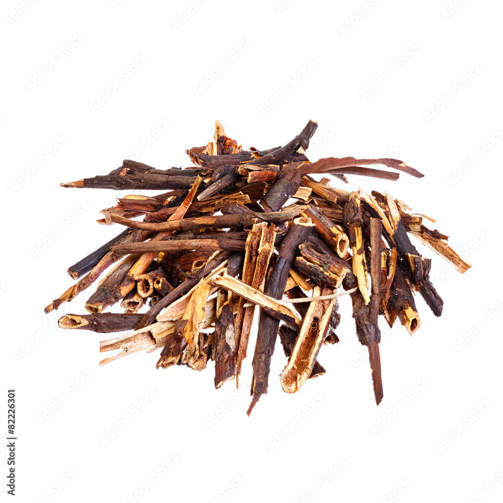 Obraz premium Dry Comarum isolated on white.