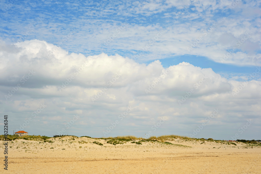 Spanish landscape with sand and sky with clouds
