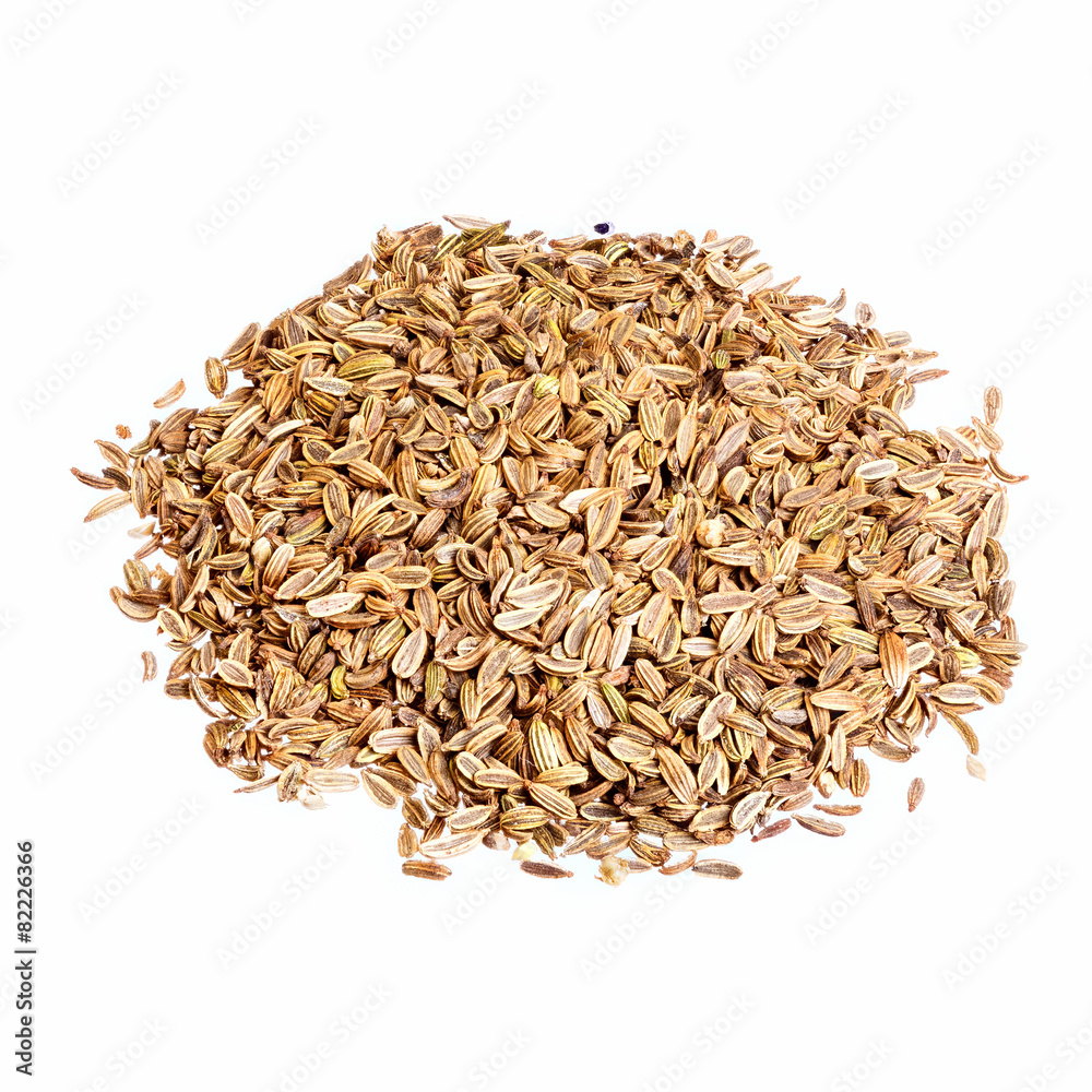 Fennel seeds isolated on white background. Fennel seeds isolated on white background.