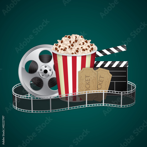 Filmstrip with vintage ticket