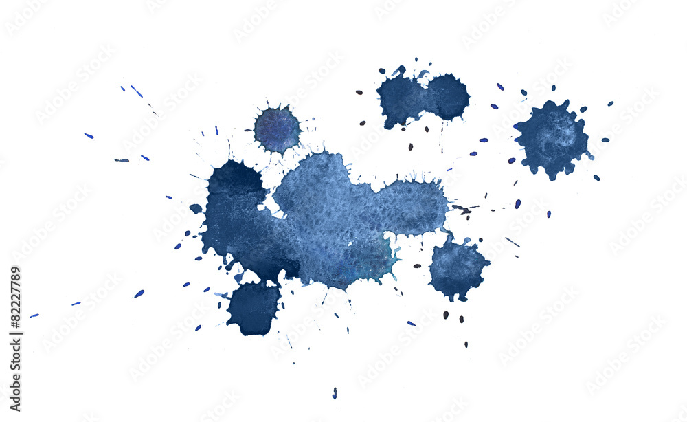 Fototapeta premium Abstract watercolor aquarelle hand drawn colorful blue art paint