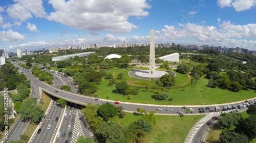 Aerial View of Obelisk and Ibirapuera Park of Sao Paulo photo