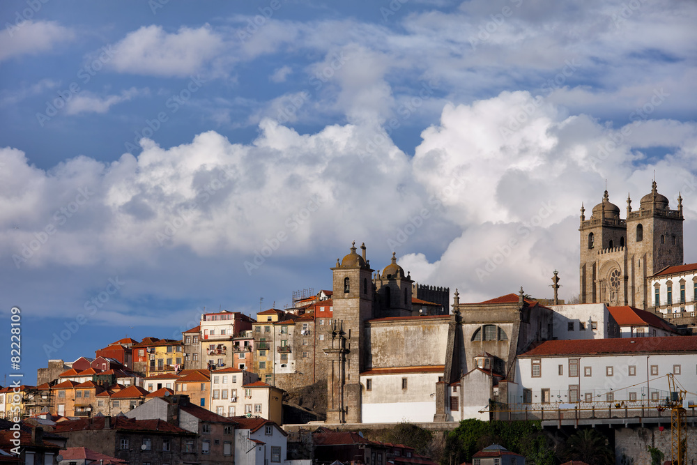 Old Town Skyline of Oporto in Portugal