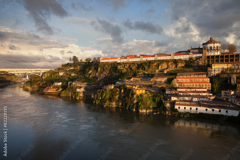 Douro River at Sunset along Vila Nova de Gaia