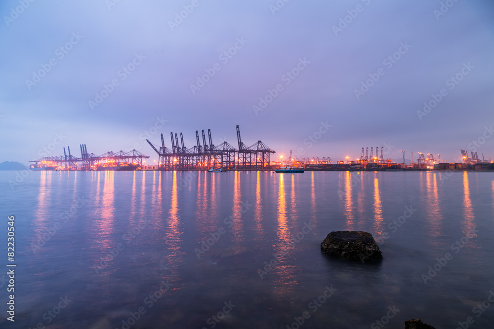 harbor in night