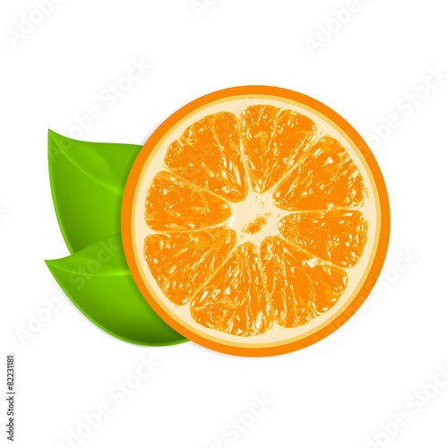 Fresh orange isolated on white background