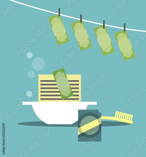 Business concept of money laundering