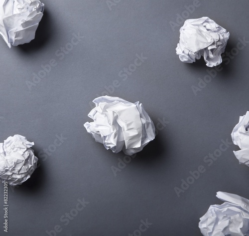 Ball. Paper crumpled idea brain concept