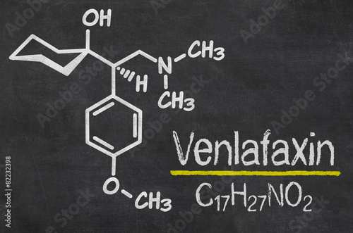 Schiefertafel mit der chemischen Formel von Venlafaxin
