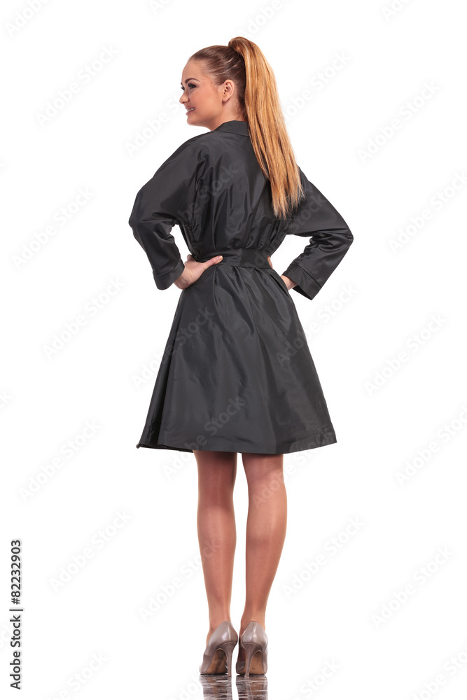 Rear view of a young business woman Rear view of a young business woman