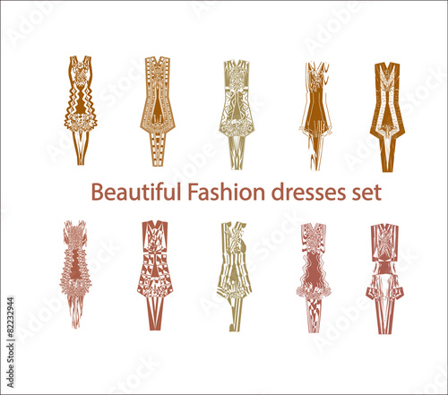 woman beautiful dresses,Vector design