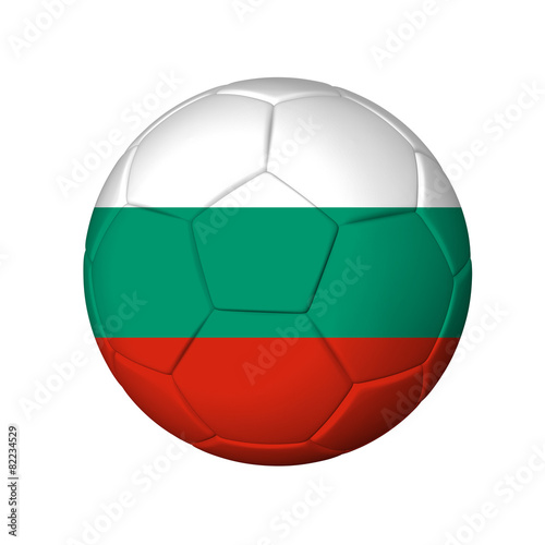 Soccer football ball with Bulgaria flag. Isolated on white.