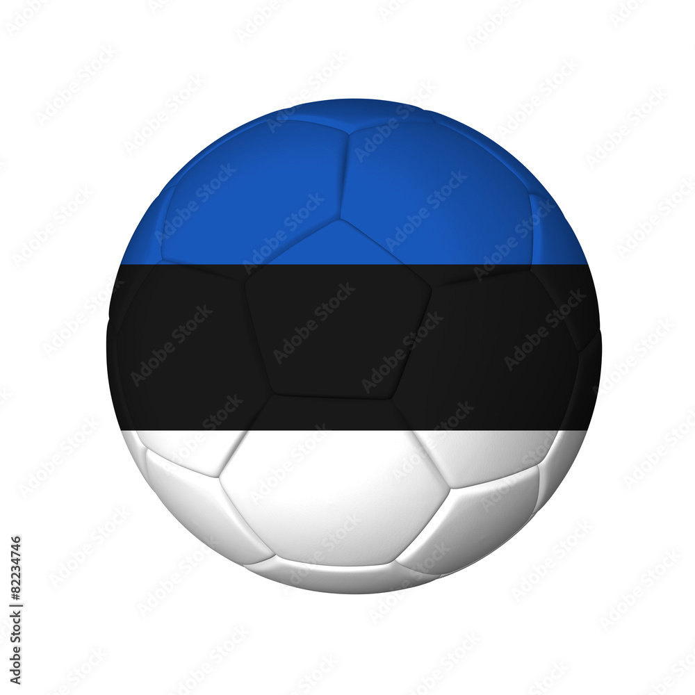 Soccer football ball with Estonia flag. Isolated on white. Soccer football ball with Estonia flag. Isolated on white.