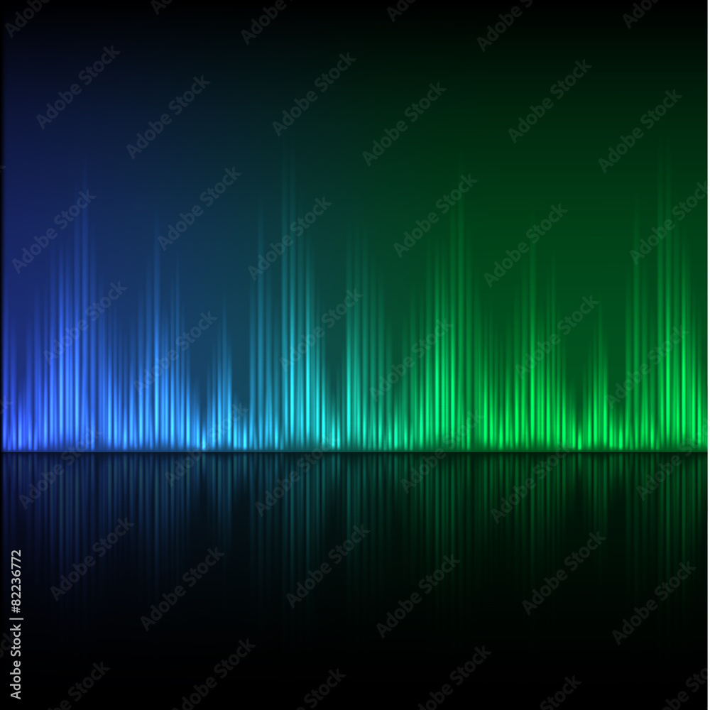 Abstract equalizer background. Blue-green wave.
