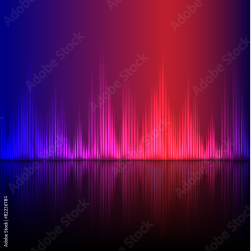 Abstract equalizer background. Blue-Purple wave.