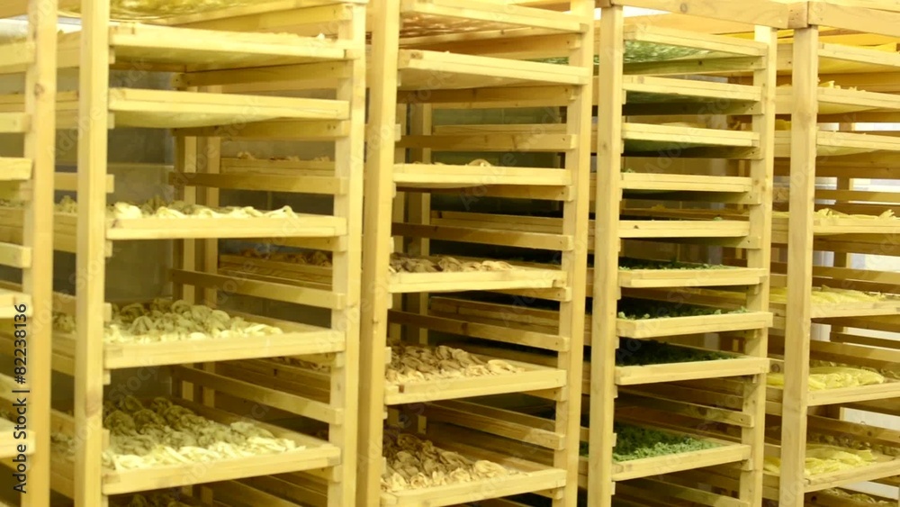 drying pasta in racks in factory drying pasta in racks in factory