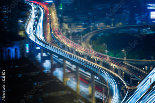 Photography traffic at night