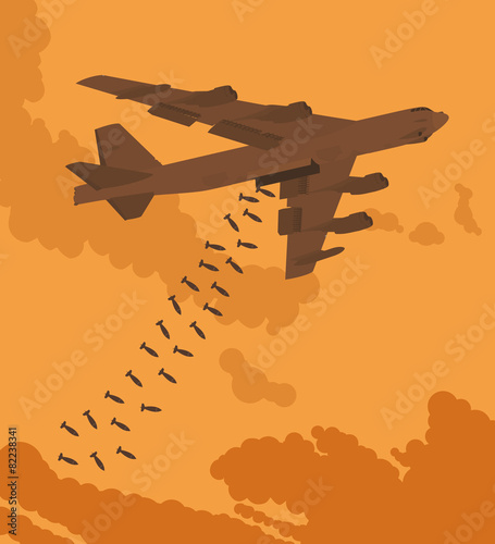 Heavy bomber dropped the bombs