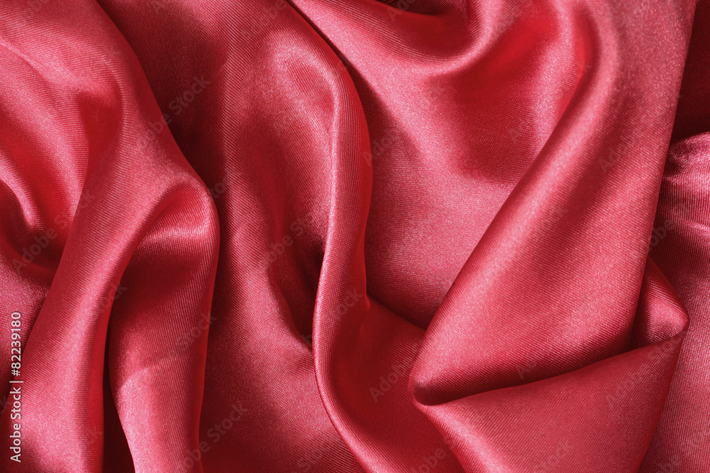 Fototapeta premium Texture red satin, silk background